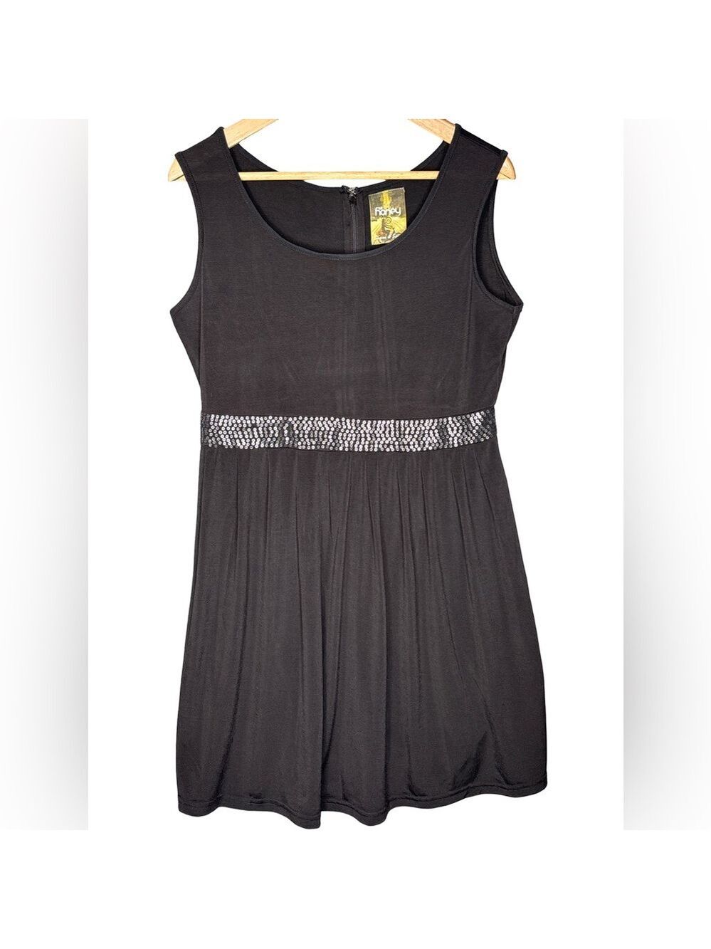 Sequin Black Mini Dress Sleeveless XL